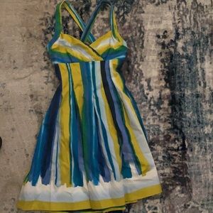 Calvin Klein Pleated Watercolor Stripe Dress- new with tags!